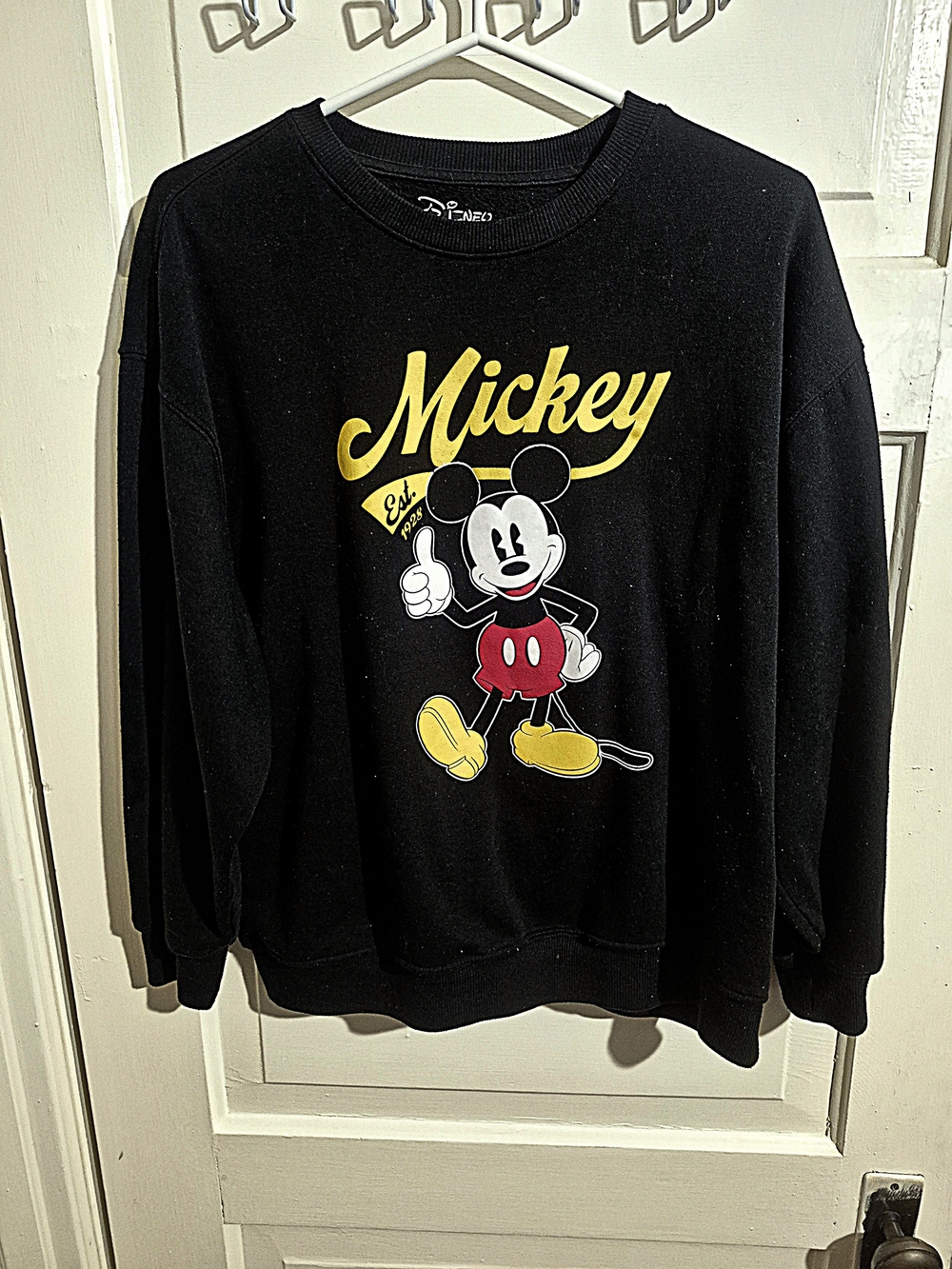 Disney Mickey Mouse Est 1928 Black Graphic Sweatshirt Medium
